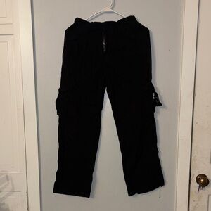 Kids Black Cargo Pants
